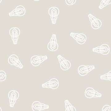 halogen light bulb line seamless pattern halogen light bulb thin line illustration