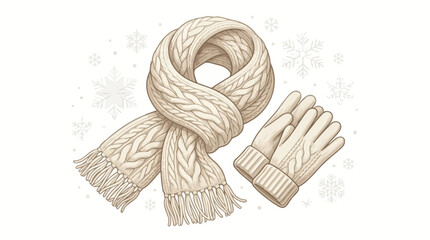Knit Scarf and Matching Glove. © inayah