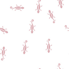 Fototapeta premium lizard animal glyph vector seamless pattern. lizard animal signthin illustration