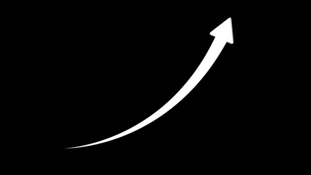 Neon rising arrow animation, success concept. Profit growing icon animation,Abstract glowing arrow icon animations for all the video trend visuals on black background.