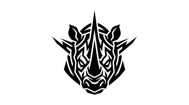 Black Rhinoceros Tribal Art Design.