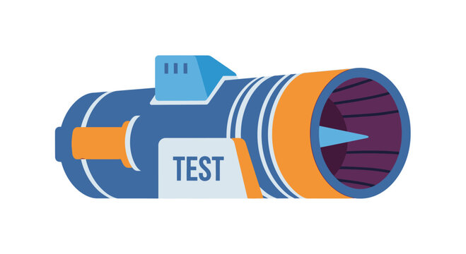 Jet Engine Component Vector Illustration for Engineering and Aviation Concepts