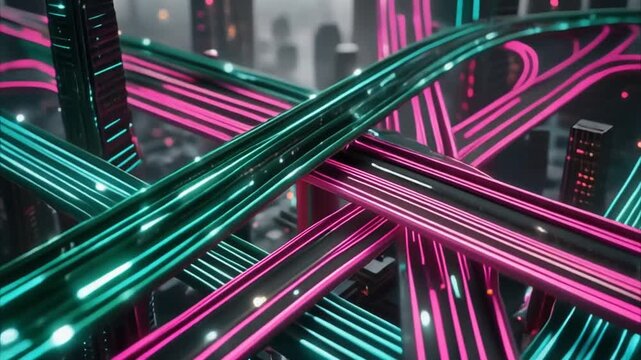 高度なインフラネットワークの複雑な交差点を捉えたクローズアップ 白背景