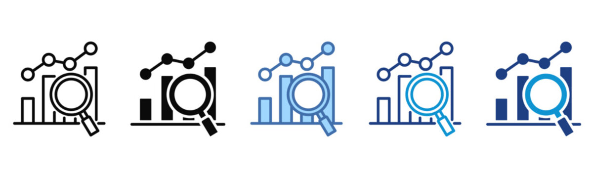 Market Analysis icon set multiple style collection
