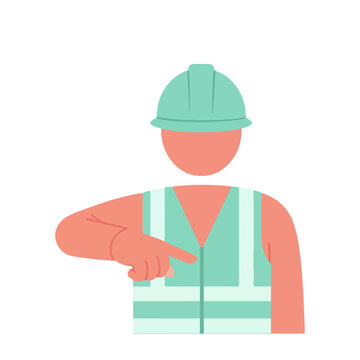Flat illustration of hand sign of the lower signal crane