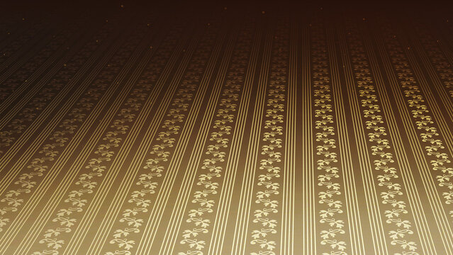 Elegant classic arabesque pattern background with golden gradient perspective