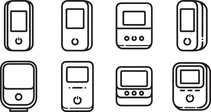 Flat design remote controls and game controllers icon set Vector