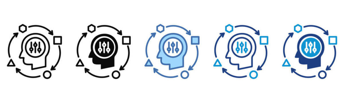 Adaptation icon set multiple style collection