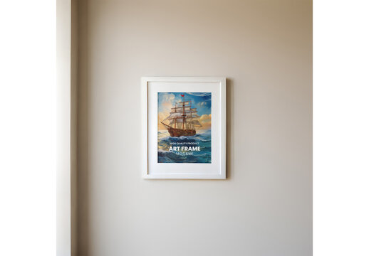 Wall Frame Mockup Design for Print Media and Digital Marketing