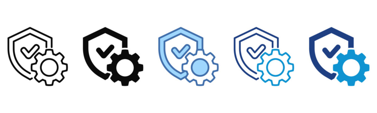 Reliability icon set multiple style collection