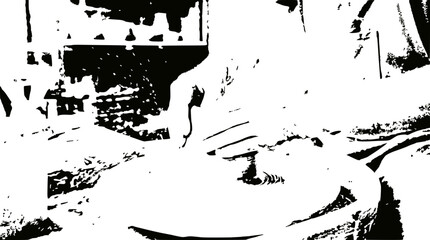 Obraz premium Close-up of hands preparing food, abstract black and white artistic style