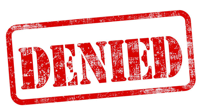 Red Stamp Denied Text Grunge Effect