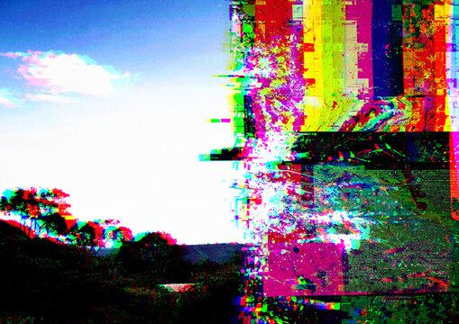 Large abstract screen glitch texture
