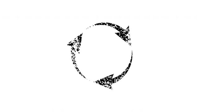 Recycling Arrows Grunge Icon. Sustainability, Environmental Conservation, And Eco-Friendly Practices Symbol. Circular Economy Concept
