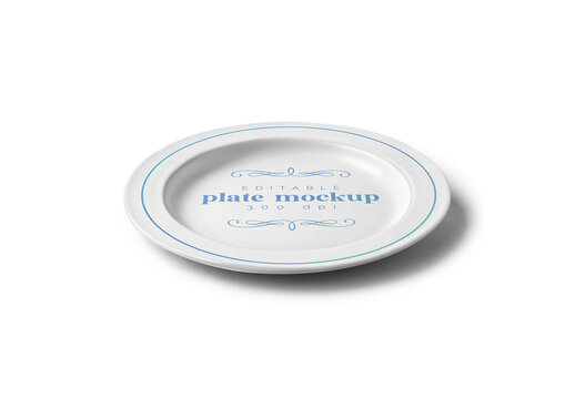 China Plate Mockup Template for Merchandise Display and Promotion