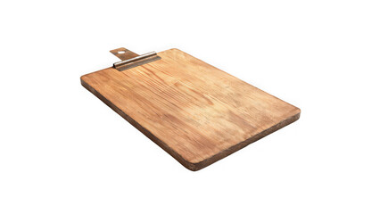 Fototapeta premium Clipboard made of polished wood features a sturdy metal clip for holding important documents.