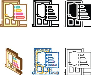 Naklejka premium doors series energy efficient color icon vector. doors energy efficient sign. isolated symbol illustration