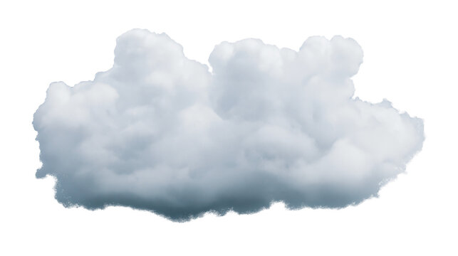 Fluffy white cumulus cloud with gray undertones