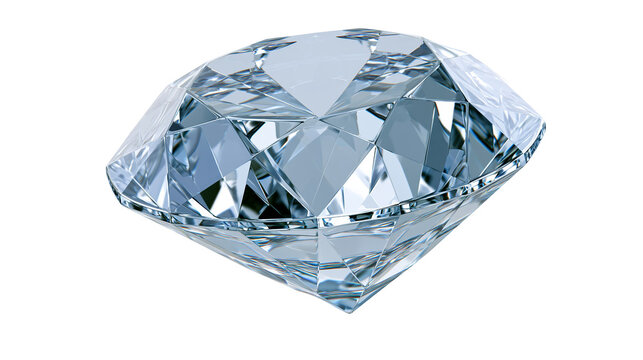 Brilliant cut diamond gemstone with sharp facets reflecting light