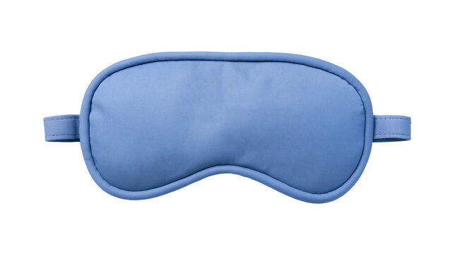 Blue fabric eye mask for sleep with elastic straps
