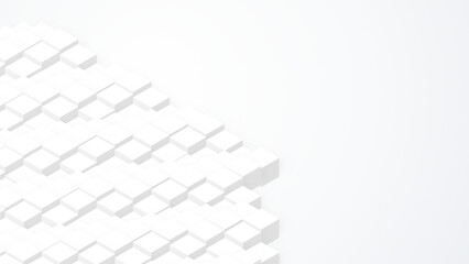 Fototapeta premium Abstract minimalist background featuring 3D white isometric cubes representing clean digital structure and modern order