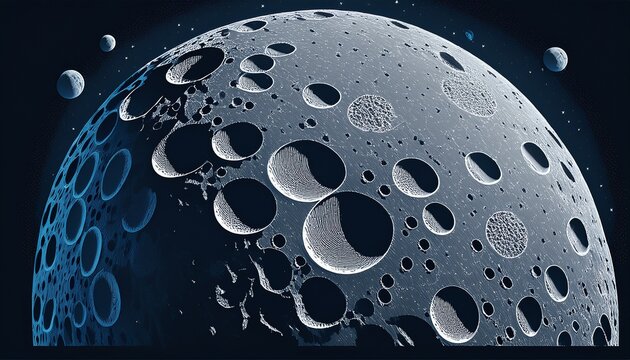 gridded moon craters detailed lunar surface patterns in abstract space imagery gridded