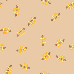 Naklejka premium picnic table outdoor furniture vector seamless pattern picnic table outdoor furniture sign illustration