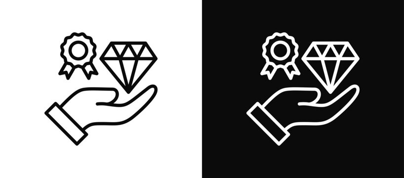 Value Proposition icon set black and white