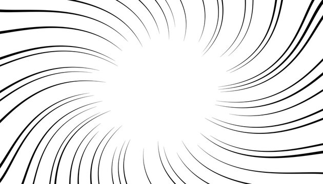 Abstract Black Swirling Line Background with Radial Curves and Dynamic Motion Effect