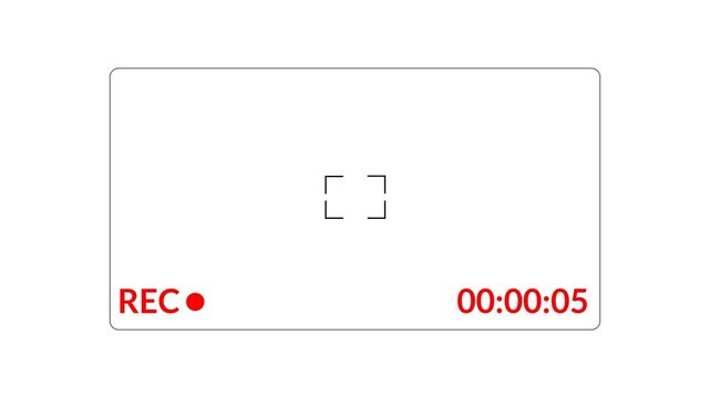 Video camera recorder screen overlay on a transparent background, Recording camera screen interface with alpha channel , Camera recording screen overlay. 