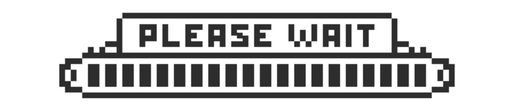 Loading Bar Please Wait Pixel Retro