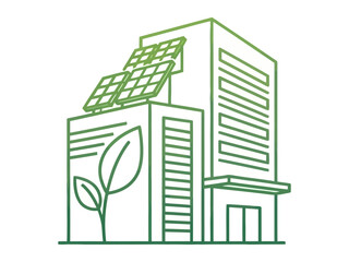 Obraz premium Sustainable Green Building Vector Illustration