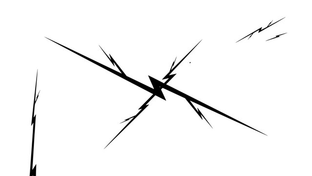 Lightning Bolt Abstract Dynamic Symbol with Sharp Strokes and Motion Energy Lines for Power and Electricity Concept