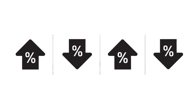 Percentage increase and decrease arrow icons