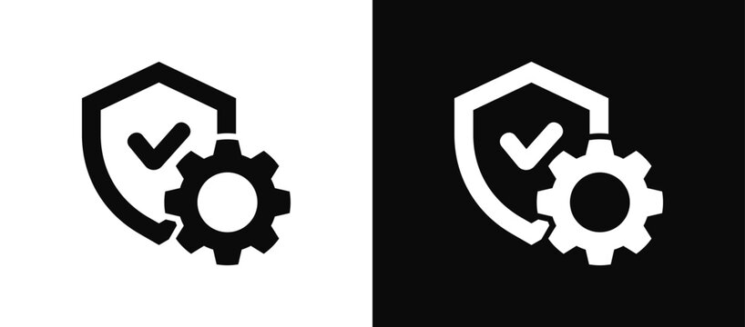 Reliability icon set black and white