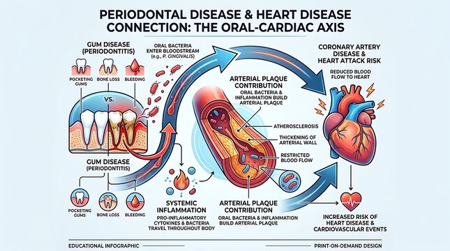 Infographic of the link between periodontal disease and heart health