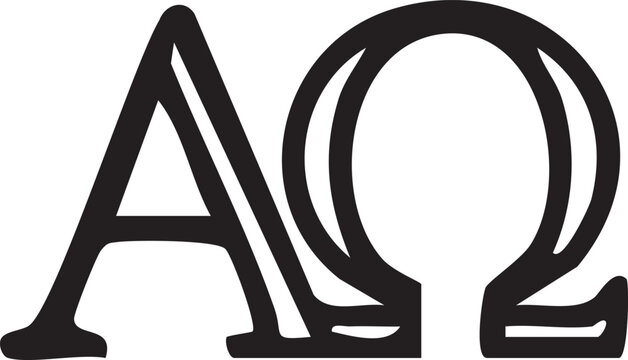 Greek alphabet, alpha omega symbols, black vector icons, modern typography