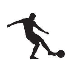 Obraz premium Soccer player silhouette against a white background dynamic sports illustration