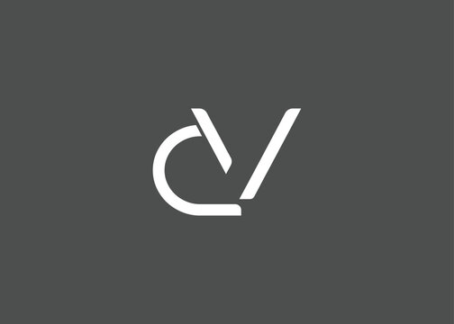 CV creative modern lettermark logo for modern branding and corporate identity design