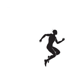 Obraz premium Running human silhouette against a white background dynamic pose