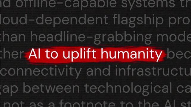 AI to uplift humanity highlighted in documentary paragraph animation for technology and society reporting