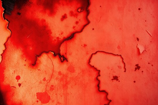Red watercolor texture. Abstract paint spreading, dripping. Intense color, rough surface, artistic expression. Dramatic visual impact.