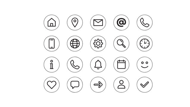 Minimalist universal app function icons