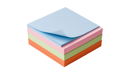Stack of colorful sticky notes blue pink green, orange © Corman