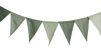 Green fabric bunting flags garland © Corman