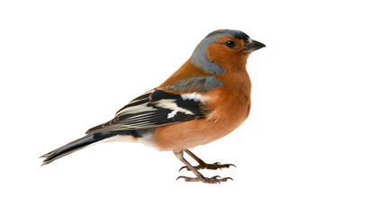 Fototapeta premium Male Chaffinch bird with orange breast and grey head