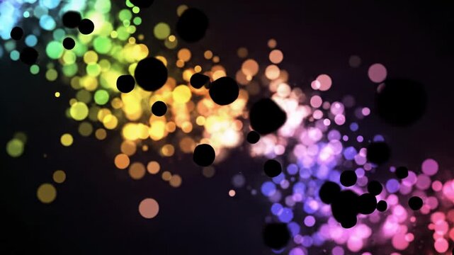 Vibrant abstract particles in dynamic motion sequence