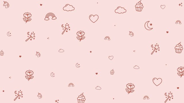 Unicorn Pattern With Cute Fantasy Doodles