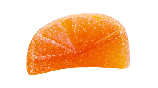 Orange slice jelly candy covered in sugar