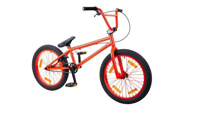 Orange BMX Bicycle with Black Seat and Wheels